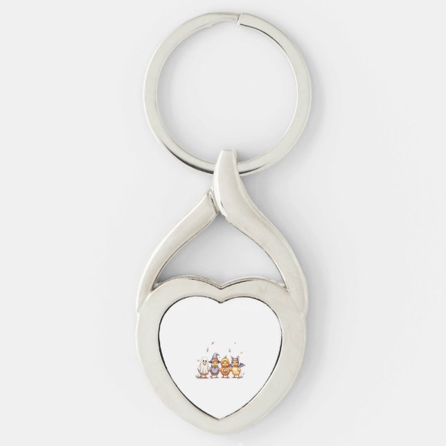Halloween Cute Ducklings Costume Key Ring (Front)