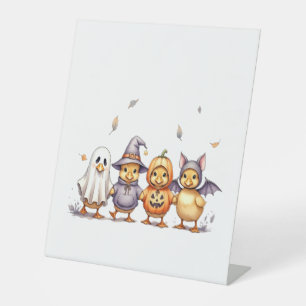Halloween Cute Ducklings Costume Pedestal Sign