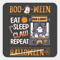Halloween Cute Eat Sleep Ghost Claw Machine Retro