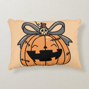 Halloween,Cute Face Pumpkin,Funny ,Jack O' Lantern Decorative Cushion