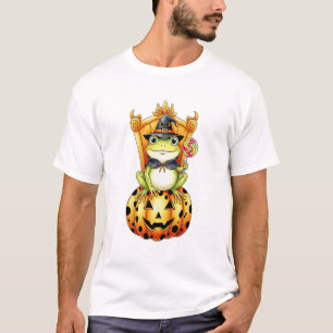 Halloween Cute Frog on Pumpkin T-Shirt