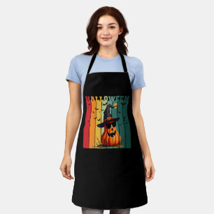 Halloween cute funny pumpkin vintage fall autumn apron