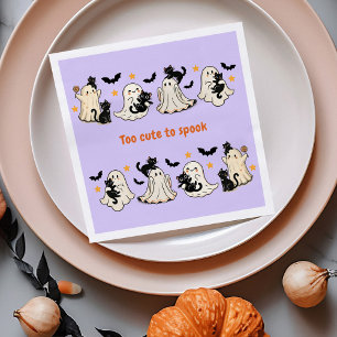 Halloween Cute Funny Spooky Ghost Cat - Fall Party Napkin