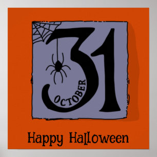Halloween Cute Funny Whimsical 31 October frame Poster