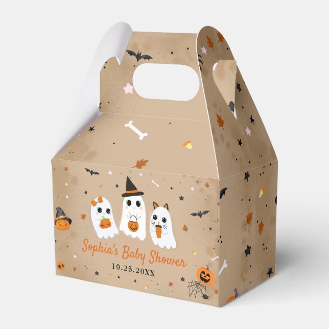 Halloween Cute Ghost Baby Shower Favour Box (Front Side)