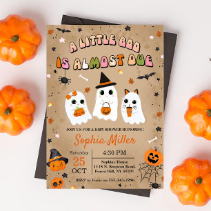 Halloween Cute Ghost Baby Shower Invitation