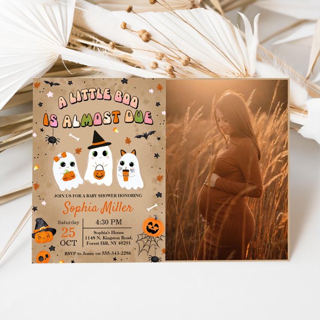 Halloween Cute Ghost Baby Shower Invitation (Creator Uploaded)