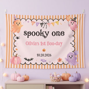 Halloween Cute Ghost Birthday Party Banner