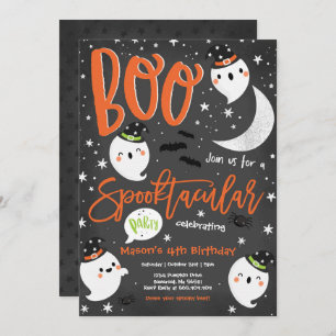 Halloween Cute Ghost Birthday Party Spooktacular Invitation