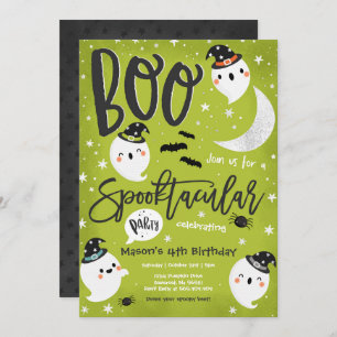 Halloween Cute Ghost Birthday Party Spooktacular Invitation