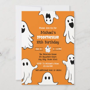 Halloween Cute Ghost Birthday Spooktacular  Invitation