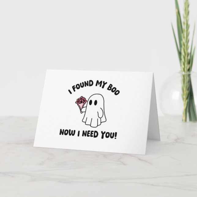 Halloween Cute Ghost Boo Maid of Honour Proposal Card (Front)