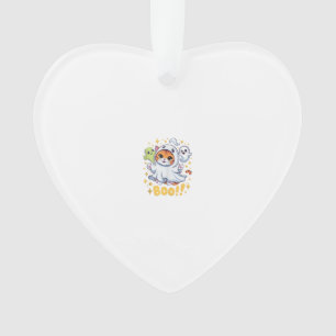 Halloween Cute Ghost Cat Boo Funny Cat BOO Kitty H Ornament