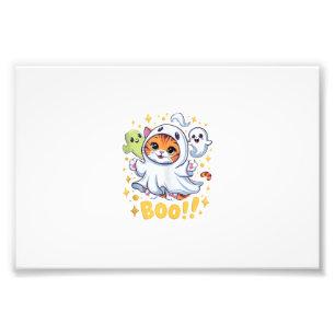 Halloween Cute Ghost Cat Boo Funny Cat BOO Kitty H Photo Print