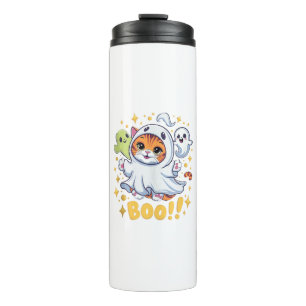 Halloween Cute Ghost Cat Boo Funny Cat BOO Kitty H Thermal Tumbler