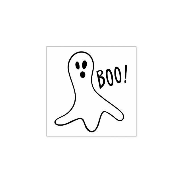 Halloween Cute Ghost Custom Rubber Stamp (Imprint)