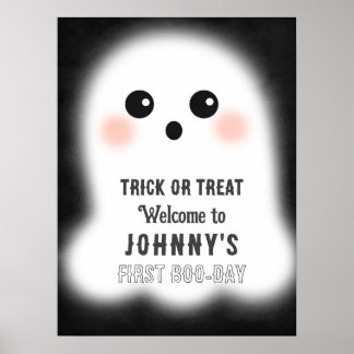 Halloween Cute Ghost Editable Party Event Sign