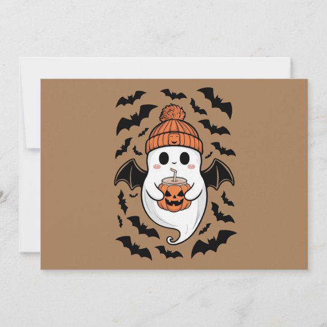 Halloween Cute Ghost  Fall Spooky Season Gift Invitation (Front)