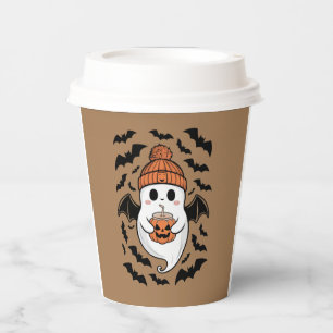 Halloween Cute Ghost Fall Spooky Season Gift Paper Cups