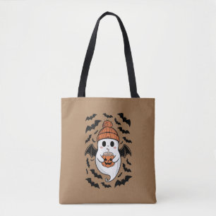 Halloween Cute Ghost  Fall Spooky Season Gift Tote Bag