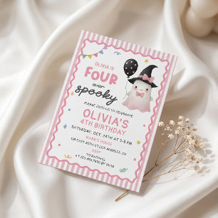 Halloween Cute Ghost Fun Girl Birthday Invitation