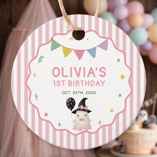 Halloween Cute Ghost Girl Birthday Favour Tags