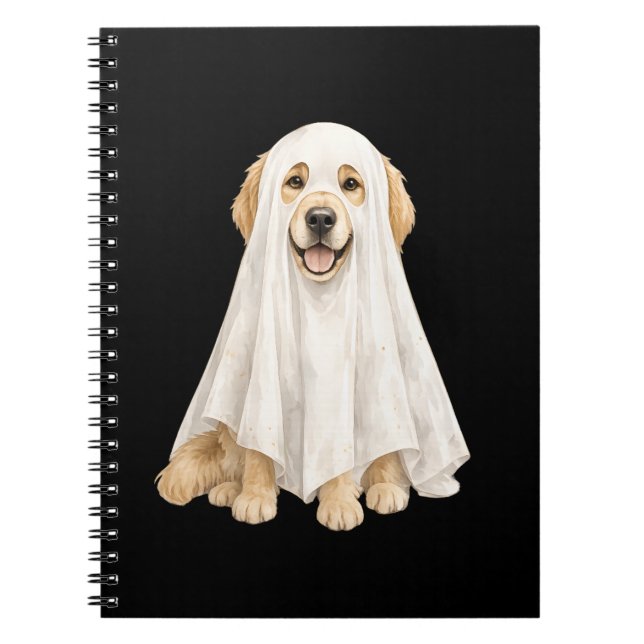 Halloween  Cute Ghost Golden Retriever Notebook (Front)