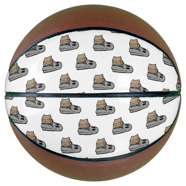 Halloween, Cute Ghost Grey, Trick Or Treat, Boo Basketball (Front)