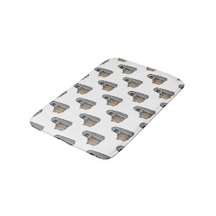 Halloween, Cute Ghost Grey, Trick Or Treat, Boo Bath Mat