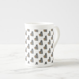 Halloween, Cute Ghost Grey, Trick Or Treat, Boo Bone China Mug