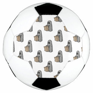 Halloween, Cute Ghost Grey, Trick Or Treat, Boo Football
