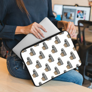Halloween, Cute Ghost Grey, Trick Or Treat, Boo Laptop Sleeve