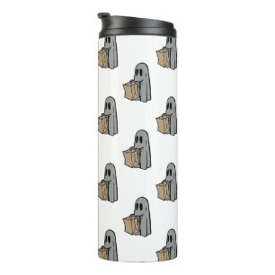 Halloween, Cute Ghost Grey, Trick Or Treat, Boo Thermal Tumbler