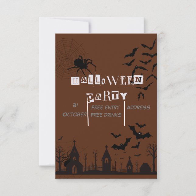 Halloween cute ghost party invitation (Front)