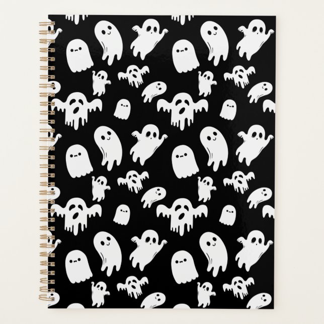Halloween Cute Ghost Pattern Planner (Front)