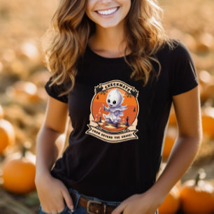 Halloween Cute Ghost playing Chess Checkmate T-Shirt