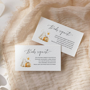 Halloween Cute Ghost Pumpkin Book Request  Enclosure Card