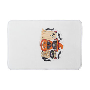 Halloween Cute Ghost Pumpkin Cat Classic T-Shirt_1 Bath Mat