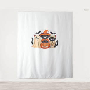 Halloween Cute Ghost Pumpkin Cat Classic T-Shirt_1 Tapestry