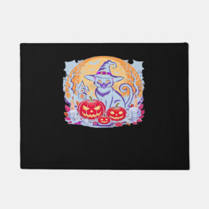 Halloween Cute Ghost Pumpkin Cat Classic T-Shirt Doormat