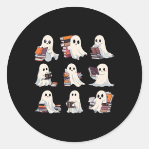 Halloween Cute Ghost Read More Books Spooky Boo Te Classic Round Sticker