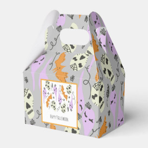 Halloween Cute Ghost Skull Doodle Pattern Grey Favour Box