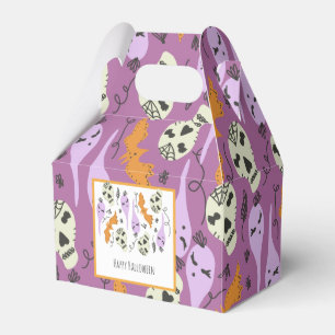 Halloween Cute Ghost Skull Doodle Pattern Purple Favour Box