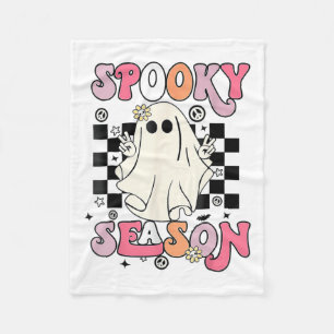 Halloween Cute Ghost Spooky Season Fleece Blanket