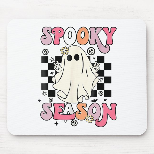 Halloween Cute Ghost Spooky Season  Mouse Mat (Front)
