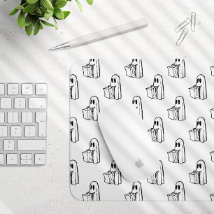 Halloween, Cute Ghost White, Trick Or Treat, Boo Mouse Mat
