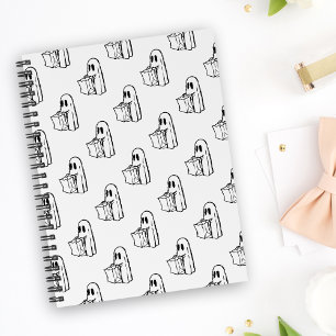 Halloween, Cute Ghost White, Trick Or Treat, Boo Notebook