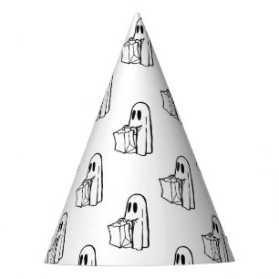 Halloween, Cute Ghost White, Trick Or Treat, Boo Party Hat