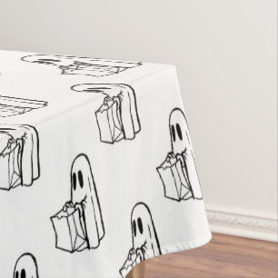 Halloween, Cute Ghost White, Trick Or Treat, Boo Tablecloth