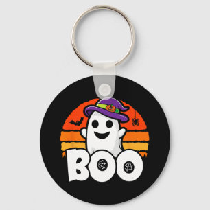 Halloween - Cute Ghost Witch - Boo - Funny Hallowe Key Ring